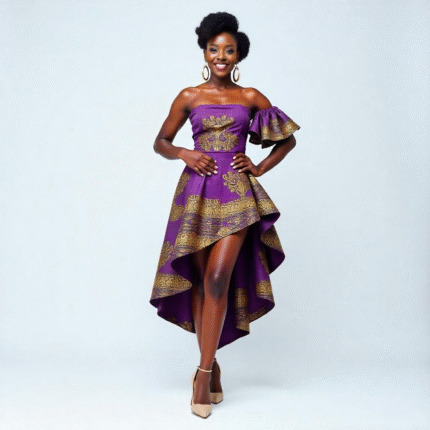 AMARA HI LOW ASYMMETRIC DRESS – ROYAL PLUM