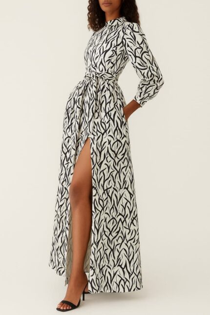 MIDNIGHT VINE DRESS – BLACK/WHITE