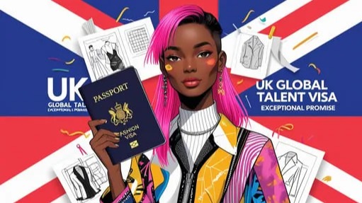 Designer Chisom Ilo walking in London, visual metaphor for Global Talent journey