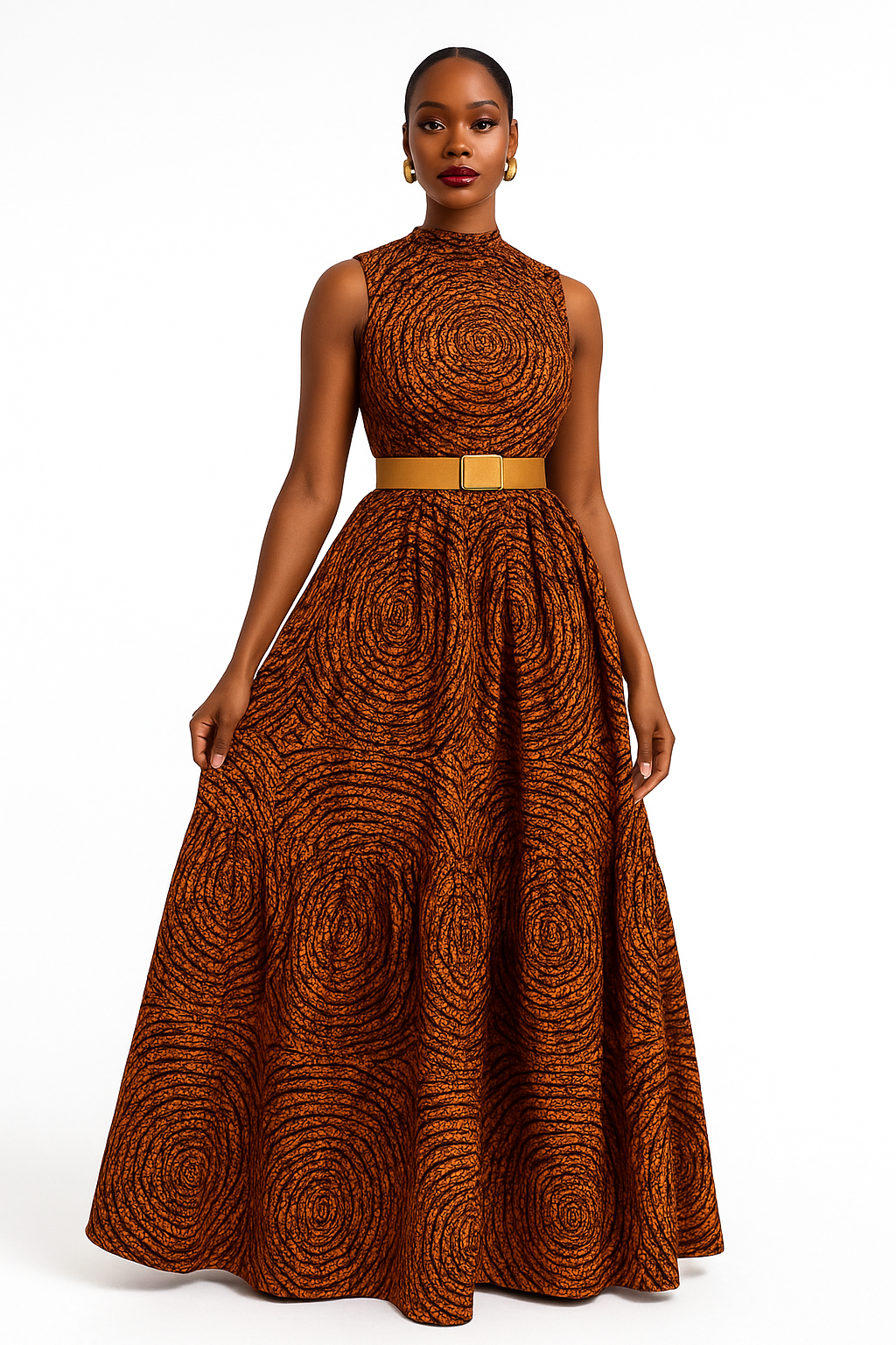 Moji High-Neck Maxi Dress