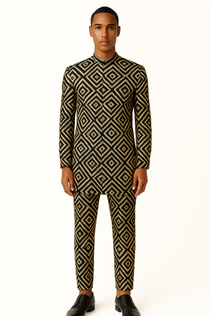 Gold Geometric Suit